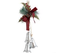 Advokingtap Iron Rustic Shabby Chic Christmas Bells For Door Garden Home Tree Decoration(Silver)