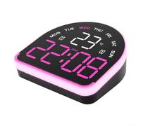 Advokingtap LED Alarm Clock With Ambient Lighting, Digital Time And Temperature Display, Multiple Alarm Settings, Adjustable Brightness, Black, for IDEAL For Bedroom Or Home(Black powder lamp)