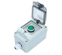 Advokingtap Outdoor Waterproof Button Control Box with Switch and Self-Resetting Junction, ABS Shell, Heat-Resistant Polycarbonate, Dustproof for Garden or Workshop Use(A)