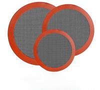 Advokingtap Pack Of 3 Round Silicone Perforated Baking Mat Set Non-Stick Heat Resistant Orange Assorted Sizes For Oven Air Fryer And Home Baking(3)