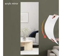 Advokingtap PET Mirror Wall Sticker Self-Adhesive DIY Customizable Large Size 40X122cm High Clear Mirrors Anti Shatter Wall Mounted Mirror Flexible Frameless Removable