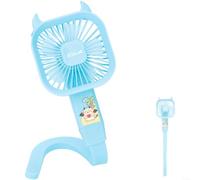 Advokingtap Portable Folding 360° Adjustable USB Handheld Fan With Flexible Silicone Hose, 3-Speed Cooling For Travel, Outdoor, Stroller Or Desk Use(Blue)