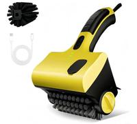 Advokingtap Rechargeable Electric Grill Cleaner For Outdoor BBQ And Kitchen, Motor-Driven Scrubbing Brush For Tile, Grates, Yellow