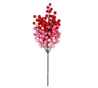 Advokingtap Round Artificial Berry Wreath for PINK Red Valentine's Day Garland Front Door Decor Indoor Outdoor Hanging Party Decoration(Branche)