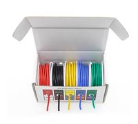 Advokingtap Silicone Electrical Wire Set 5 Color Set Flexible Tinned Copper 10M Per Color For DIY, Automotive, Home(A-24AWG)