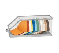 Advokingtap Stackable Clear Hat Storage Box For Baseball Cap, Transparent PVC & PET Organizer With Cardboard Base, Holds Up To 12 Hats For Closet Display