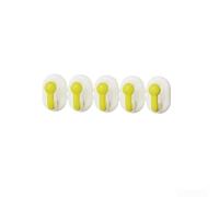 Advokingtap Wall Mounted Coat Rack 5 Hook Rail for Bathroom Kitchen - Space Saving ABS Plastic Hanger with Tape - Silver White 3.5 Inch(Yellow)