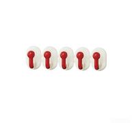 Advokingtap Wall Mounted Coat Rack 5 Hook Rail for Entryway - Modern Space Saving Hanger with Tape - Bathroom Towel Holder & Jewelry Organizer - Silver Plated White ABS Plastic 3.5 Inch(red)