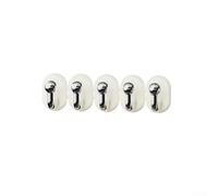 Advokingtap Wall Mounted Coat Rack 5 Hook Rail for Entryway - Modern Space Saving Hanger with Tape - Bathroom Towel Holder & Jewelry Organizer - Silver Plated White ABS Plastic 3.5 Inch(White)