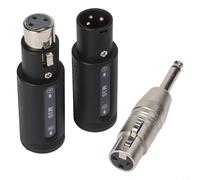 Advokingtap Wireless Microphone Transmitter,1 Set Wireless Xlr Transmitter Receiver 24Bit/192Khz High-Res Audio Adapter With Mic Booster For Dynamic Mics Guitar Live Stage Studio Black Abs