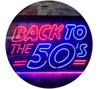 ADVPRO Back to the 50's Garage Bar Dual Color LED Neon Sign Blue & Red 600 x 400mm st6s64-i3397-br