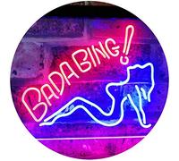 ADVPRO Bada Bing Girl Lady Man Cave Dual Color LED Neon Sign Red & Blue 400 x 300mm st6s43-i2585-rb