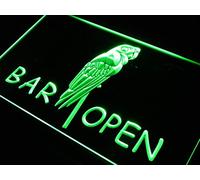 ADVPRO Bar Open Parrot LED Neon Sign Green 400 x 300mm st4s43-m046-g