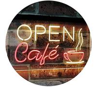 ADVPRO Café OPEN Coffee Kitchen Decoration Bar Beer Dual Color LED Neon Sign Red & Yellow 300 x 210mm st6s32-i2011-ry