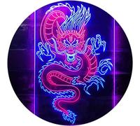 ADVPRO Chinese Dragon Room Display Dual Color LED Neon Sign Red & Blue 300 x 400mm st6s34-i3225-rb