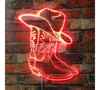 ADVPRO Cowboy Boots Western Hat RGB Dynamic Glam LED Sign - Cut-to-Edge Shape - Smart 3D Wall Decoration - Multicolor Dynamic Signage st06s22-fnd-i0297-c