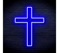 ADVPRO Cross Jesus Home Decoration Flex Silicone LED Neon Sign - Blue - st16s66-fnu0059-b