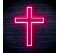 ADVPRO Cross Jesus Home Decoration Flex Silicone LED Neon Sign - Pink - st16s66-fnu0059-k