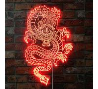 ADVPRO Dragon Flying in the Sky RGB Dynamic Glam LED Sign - Cut-to-Edge Shape - Smart 3D Wall Decoration - Multicolor Dynamic Lighting st06s43-fnd-i0014-c