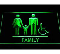 ADVPRO Family Toilet Unisex Men Women Disabled Restroom LED Neon Sign Green 300 x 210mm st4s32-i1034-g