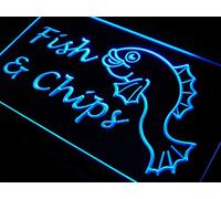 ADVPRO Fish & Chips LED Neon Sign Blue 600 x 400mm st4s64-m035-b