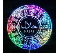 ADVPRO Halal Food Muslim Café Restaurant RGB Dynamic Glam LED Sign - Cut-to-Edge Shape - Smart 3D Wall Decoration - Multicolor Dynamic Lighting st06s44-fnd-i0063-c