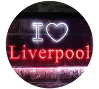ADVPRO I Love Liverpool Illuminated Dual Color LED Neon Sign White & Red 300 x 210mm st6s32-i0845-wr