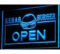 ADVPRO i167-b OPEN Kebab Burger Cafe Fast Food Neon Light Sign