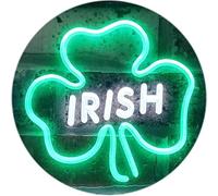 ADVPRO Irish Pub Shamrock Bar Club Display Dual Color LED Neon Sign White & Green 400 x 300mm st6s43-i0599-wg