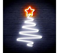 ADVPRO Modern Christmas Tree Flex Silicone LED Neon Sign - White & Orange - st16s43-fnu0152-wo