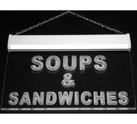 ADVPRO Multi Color i856-c Soups & Sandwiches Cafe Shop Neon LED Sign with Remote Control, 20 Colors, 19 Dynamic Modes, Speed & Brightness Adjustable, Demo Mode, Auto Save Function
