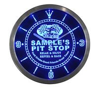 ADVPRO ncpu-tm Pit Stop Personalized Your Name Car Racing Bar Beer Neon Sign LED Wall Clock