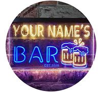 ADVPRO Personalized Your Name Est Year Theme Bar Beer Mug Decoration Dual Color LED Neon Sign Blue & Yellow 400 x 300mm st6s43-w1-tm-by
