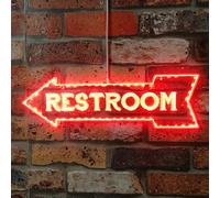 ADVPRO Restroom Arrow Left Vintage Style RGB Dynamic Glam LED Sign - Cut-to-Edge Shape - Smart 3D Wall Decoration - Multicolor Dynamic Signage st06s21-fnd-i0305-c