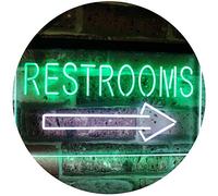 ADVPRO Restroom Arrow Point to Right Toilet Dual Color LED Neon Sign White & Green 400 x 300mm st6s43-m2049-wg