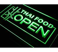 ADVPRO Thai Food OPEN Cafe Restaurant LED Neon Sign Green 400 x 300mm st4s43-j705-g