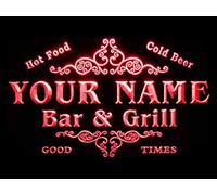 ADVPRO u-tm-r Name Personalized Custom Family Bar & Grill Beer Home Bar LED Neon Sign Red 400mm x 300mm