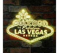 ADVPRO Welcome To Fabulous Las Vegas RGB Dynamic Glam LED Sign - Cut-to-Edge Shape - Smart 3D Wall Decoration - Multicolor Dynamic Signage st06s86-fnd-i0304-c