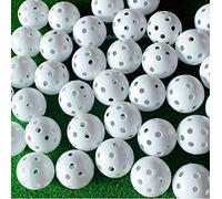 Adwikoso 100 Pack Plastic Golf Training Balls with 2 Golf Ball Tees- Airflow Hollow Golf Balls for Indoor Putting Green, Backyard Outdoor Practice Equipment (White 100Pcs)