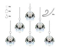 ADWIKOSO Crystal Ball Prism Pendant Glass Chandelier Hanging Pendant Feng Shui Suncatcher Wedding Home Window Décor (30mm-6pack)