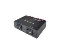 ADWITS 2-Channel Passive Speaker Selector, 2-Zone Sound Distribution Box Hub, Supports up to 150W / Channel, Full Metal Square Box