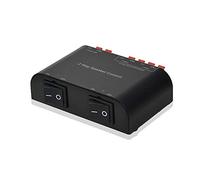 ADWITS 2-Channel Speaker Switcher Selector Box with Terminal Claps 150W RMS per channel, Black
