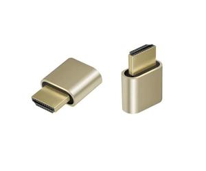 Adwits 2-Pack 4K 2K 1080P 30Hz to 60Hz Support HDMI Display Emulator DDC EDID Headless Ghost Monitor Adapter Dummy Plug, New Version Highest 4096x2160@60Hz -Gold Color