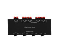 ADWITS 4-Channel Passive Speaker Selector, 4-Zone Sound Distribution Box Hub, Supports up to 200W / Total Power, Full Metal Square Box