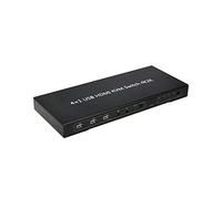 ADWITS 4-Port 4-IN-1-OUT HDMI 4K@30Hz 1080P@60Hz 3D Ultra HD KVM Switch with Audio Switch, MIC, USB 2.0 Hub, Windows Mac OS Linux PC Laptop Compatible