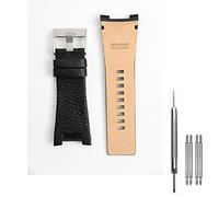 Adwoa Genuine Leather Replacement Straps Compatible with Men's 32mm Spring Bar Diesel Leather Watch Band DZ1215 DZ1216 DZ1273 DZ1430 DZ1453 DZ4246 with Stainless Steel Buckle (Black)