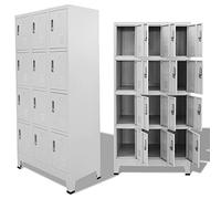 ADWOA Locker Cabinet with 12 Compartments 90x45x180 cm,Storage Filing Locker Cabinet,Lockable Furniture Unit Staff Gym School C