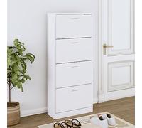 ADWOA Shoe Cabinet White 63x24x147 cm Engineered Wood,Wooden Shoe Cabinet, Storage Cupboard With 3 Flip Doors, Perfect for Narrow Hallway, Living Room, Bedroom