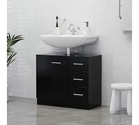 ADWOA Sink Cabinet Black 63x30x54 cm Engineered Wood,Floor Standing Vantiy Cabinet with Sink, Bathroom Vanity Storage