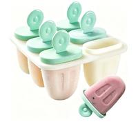 AdWon Ice Lolly Mould, 6 Cavity Silicone Ice Pop Moulds with Anti-Drip Sticks, Easy Release Reusable Small Ice Pop Maker for Portion Control & Tiny Hands
